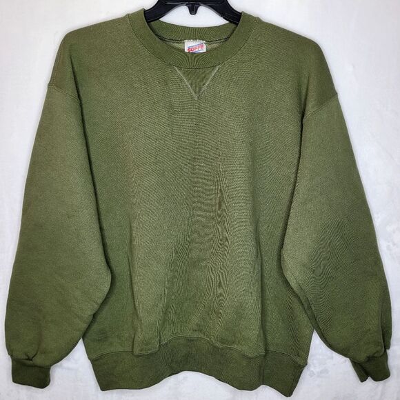 Vintage Soffe Army Green Crewneck Sweater Size Large - Picture 1 of 5